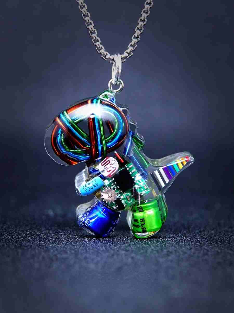 Cyberpunk Dinosaur NecklaceJewelry, necklaceNEW TOWN BAZAAR