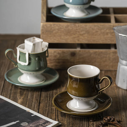 Exquisite High-grade Ceramic High-foot Coffee Cup and SaucerHOME CUPS & MUGSNEW TOWN BAZAAR