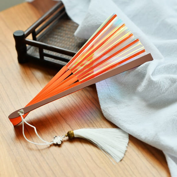Hand Folding Fan Colorful Laser Colorful Fan