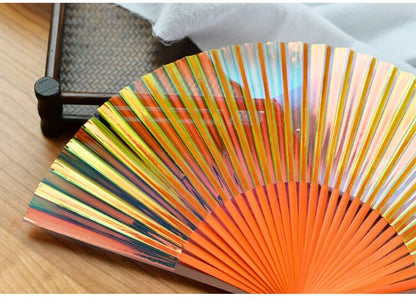 Hand Folding Fan Colorful Laser Colorful Fan