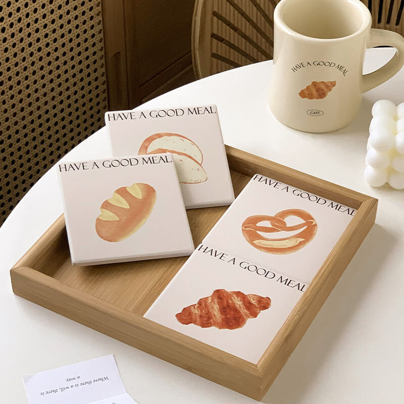 Cute Bread Square Water Coaster Placemat