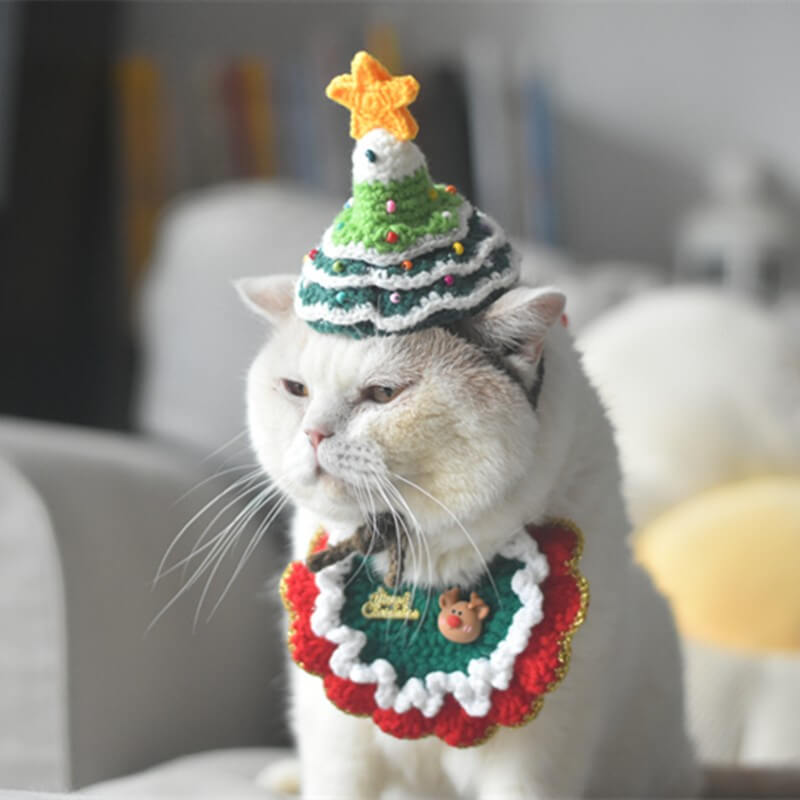 Christmas Cat Scarf HatNEW TOWN BAZAAR