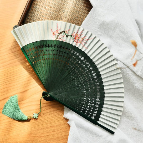 Hand Folding Fan Ancient Style Hand-painted Plum Blossoms