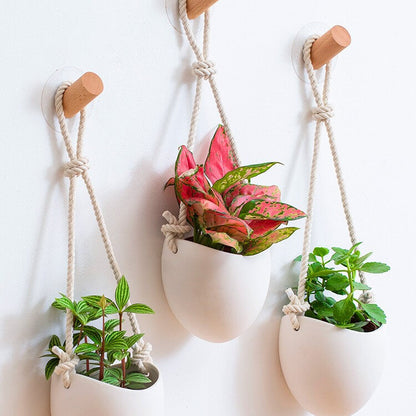 White Ceramic Wall Hanging PlanterHOME PLANTERS & VASESNEW TOWN BAZAAR