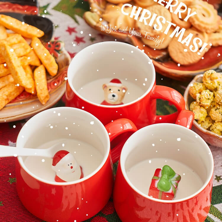 Christmas Red Decoration Gift MugsChristmasNEW TOWN BAZAAR