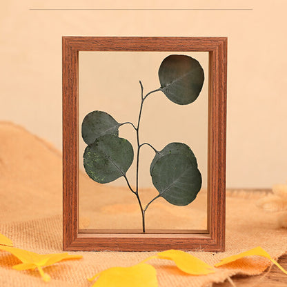 Photo Frame Specimen Frame Wood Double-sided Glass
