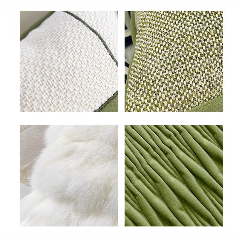Luxury Pleated Embroidered Cotton Linen Green PillowcaseHOME PILLOWS, PillowcasesNEW TOWN BAZAAR