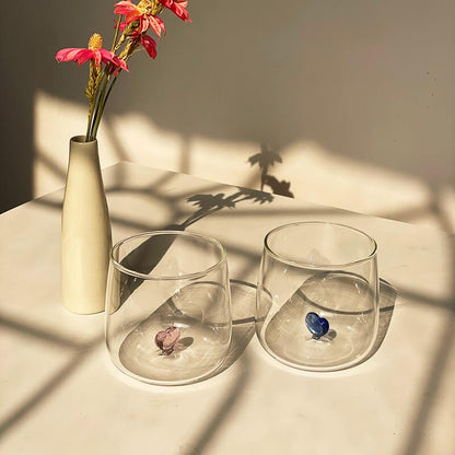 Simple Heart Glass Couple CupsHOME CUPS & MUGSNEW TOWN BAZAAR