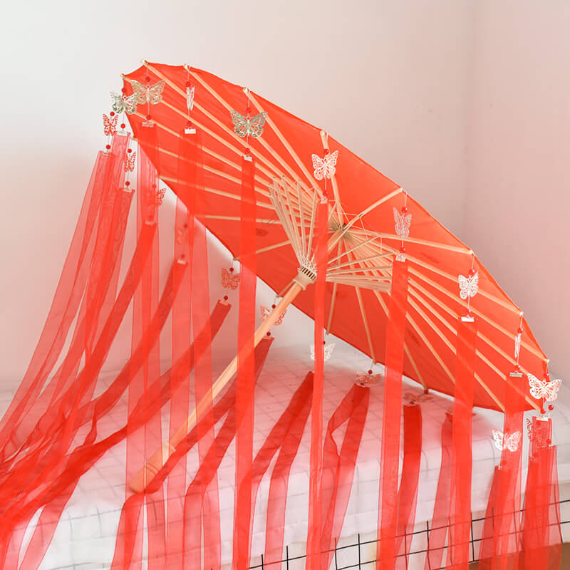 TGCF Hua Cheng Cosplay Umbrella with Silver Butterflies