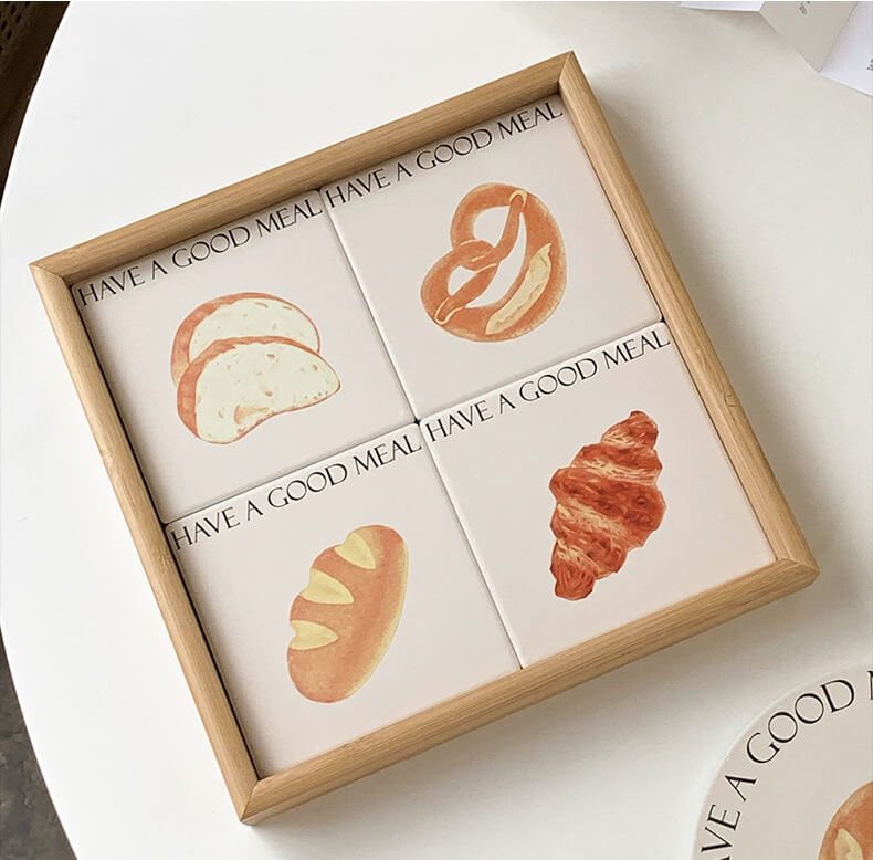 Cute Bread Square Water Coaster Placemat