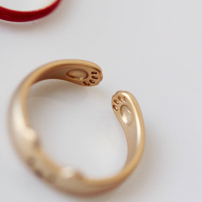 Cat Frosted Drip Glaze Bell Open Ring