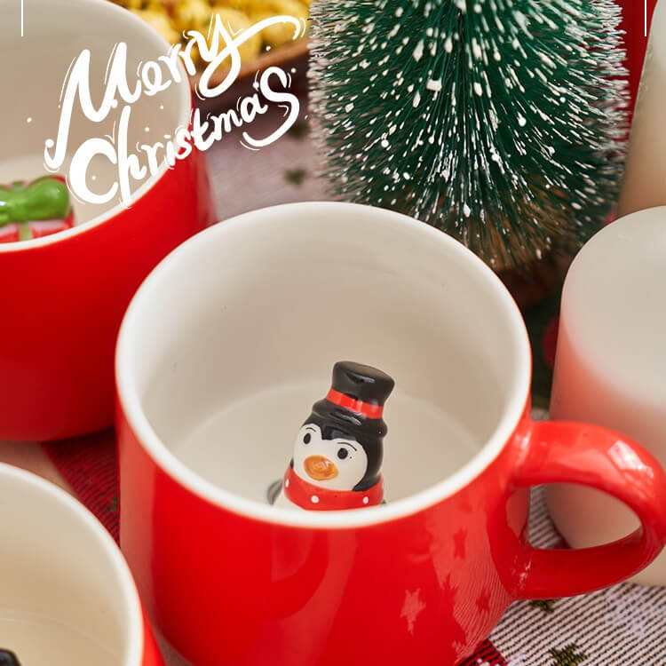 Christmas Red Decoration Gift MugsChristmasNEW TOWN BAZAAR