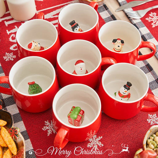 Christmas Red Decoration Gift MugsChristmasNEW TOWN BAZAAR