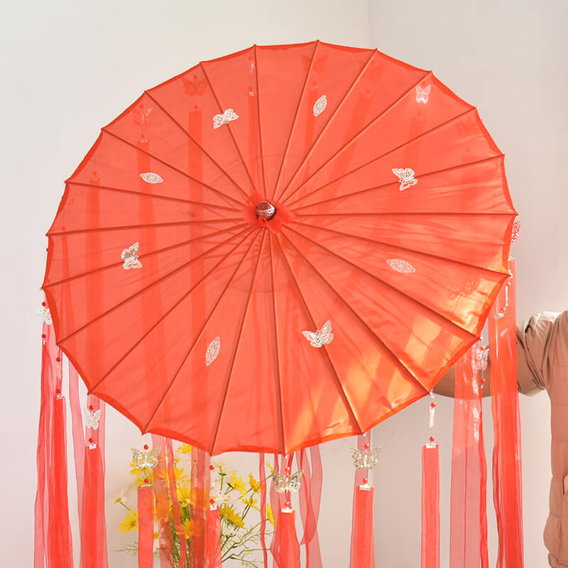 TGCF Hua Cheng Cosplay Umbrella with Silver Butterflies