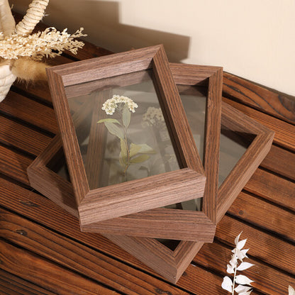 Photo Frame Specimen Frame Wood Double-sided Glass