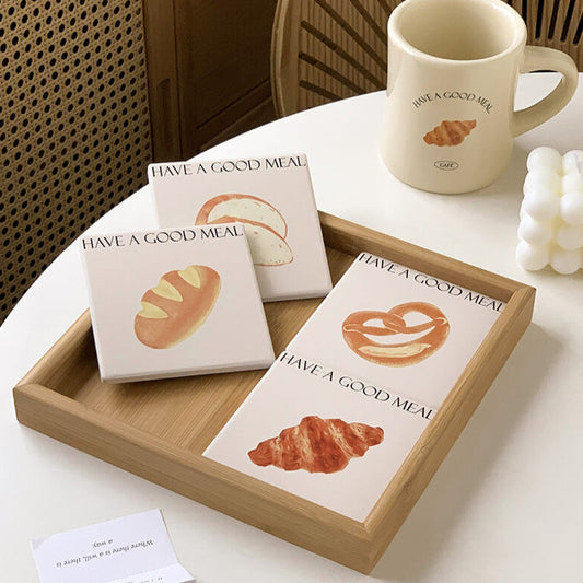 Cute Bread Square Water Coaster Placemat