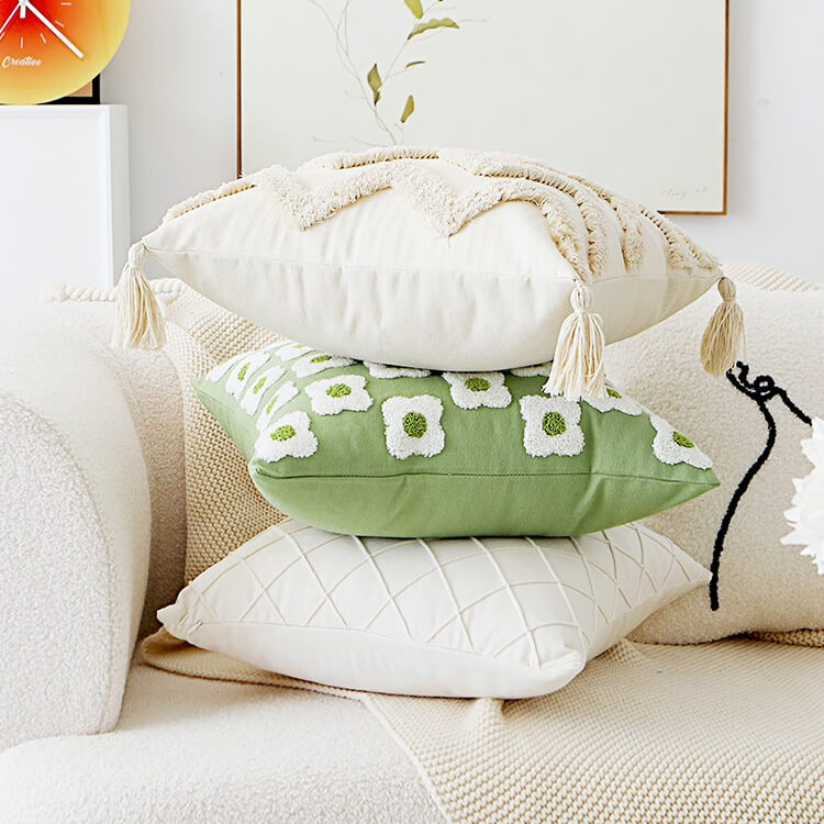 Floral Shape Cotton Linen PillowcaseHOME PILLOWS, PillowcasesNEW TOWN BAZAAR