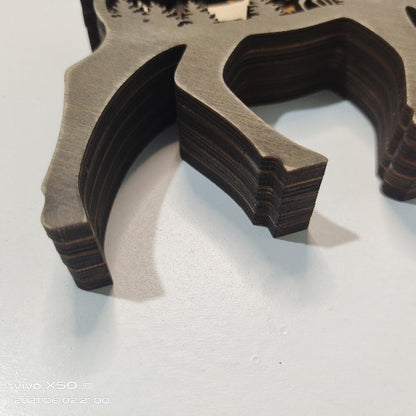 Nature-Inspired Wooden Carved Animal Indoor Wilderness Decor 