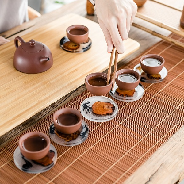 Handmade Tea CoasterNEW TOWN BAZAAR