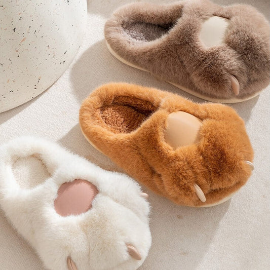 Adorable Plush Warm Paw SlippersNEW TOWN BAZAAR