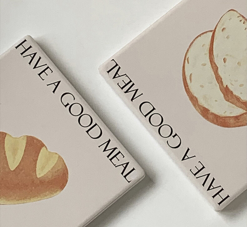 Cute Bread Square Water Coaster Placemat