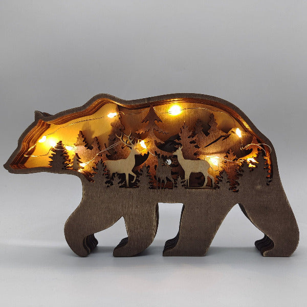 Nature-Inspired Wooden Carved Animal Indoor Wilderness Decor 