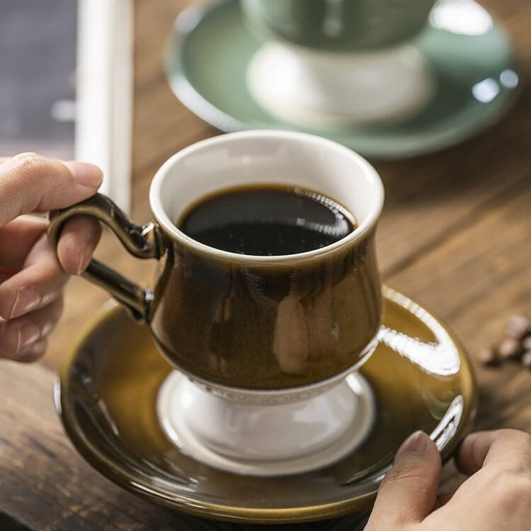 Exquisite High-grade Ceramic High-foot Coffee Cup and SaucerHOME CUPS & MUGSNEW TOWN BAZAAR