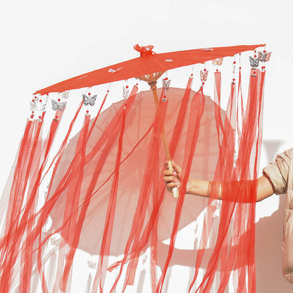 TGCF Hua Cheng Cosplay Umbrella with Silver Butterflies
