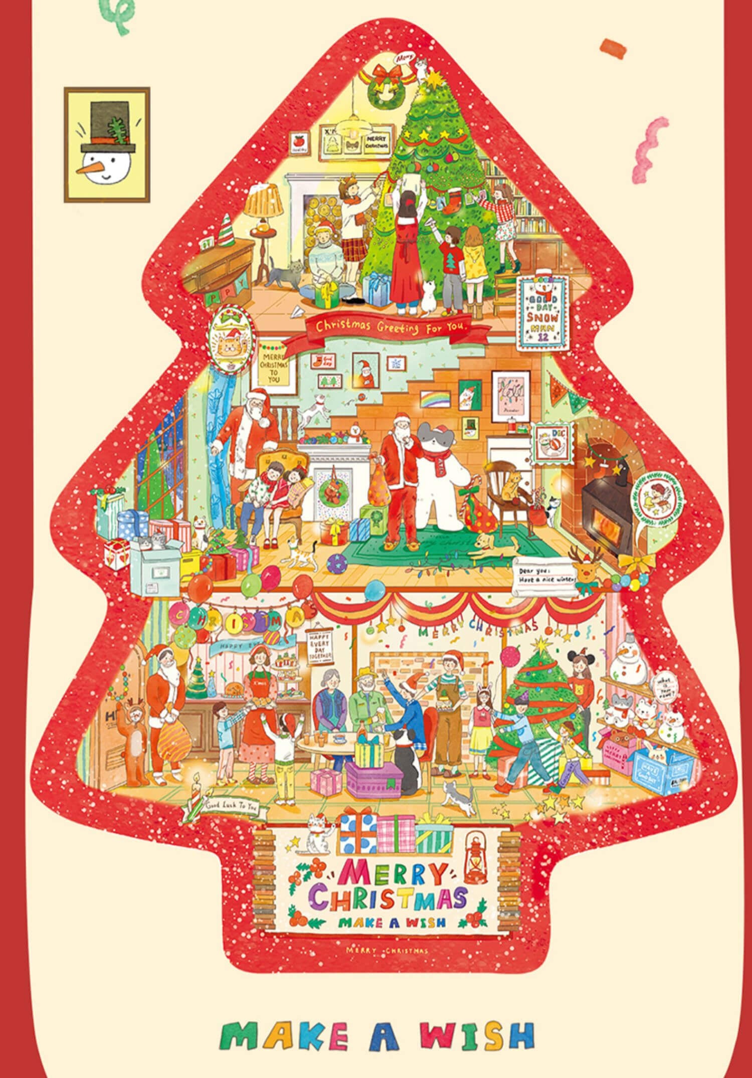 Christmas Tree House Santa PuzzleChristmas, PuzzlesNEW TOWN BAZAAR