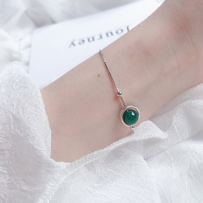 S925 Green Agate BraceletbraceletNEW TOWN BAZAAR