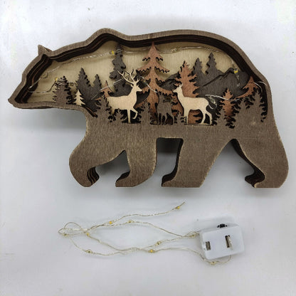 Nature-Inspired Wooden Carved Animal Indoor Wilderness Decor 