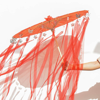TGCF Hua Cheng Cosplay Umbrella with Silver Butterflies