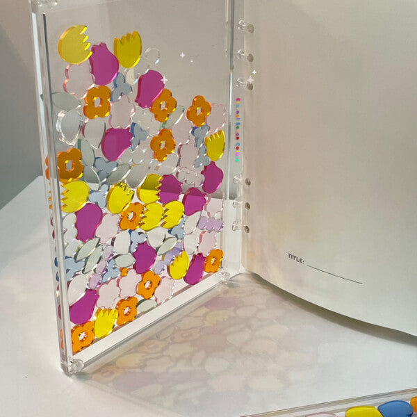 DIY Journal Acrylic Heart Transparent Quicksand Particle Cover