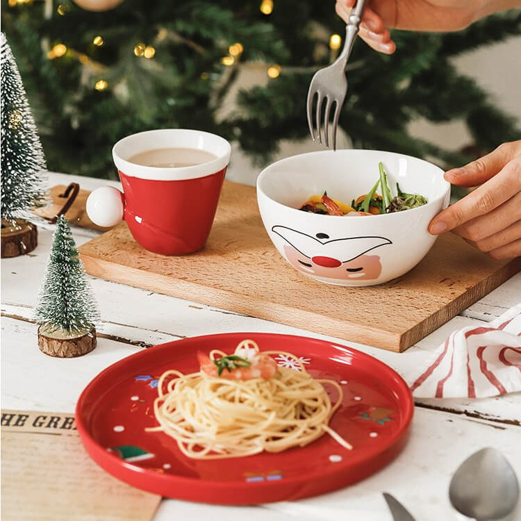 New Ceramic Creative Dinner Plate Rice Bowl Mug Christmas SetChristmas, HOME CUPS & MUGSNEW TOWN BAZAAR