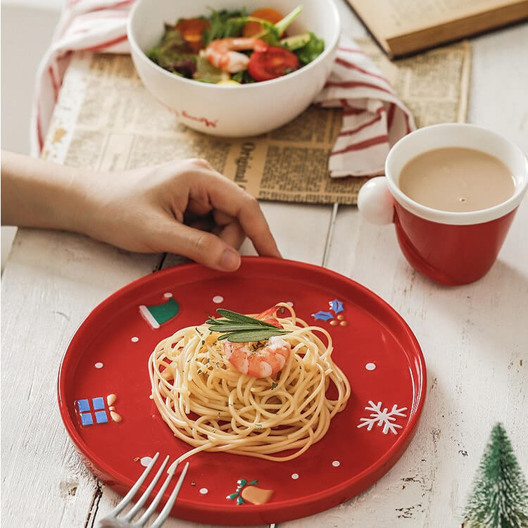 New Ceramic Creative Dinner Plate Rice Bowl Mug Christmas SetChristmas, HOME CUPS & MUGSNEW TOWN BAZAAR