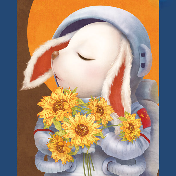 Cute Flower Cosmonaut Cat Jigsaw PuzzleTOINEW TOWN BAZAAR