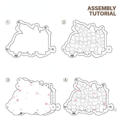 Lovely mongmong Sakura Icecream Car Acrylic Puzzle