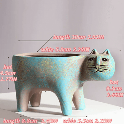 Creative Cartoon Cat Ceramic Succulent Plant Pot