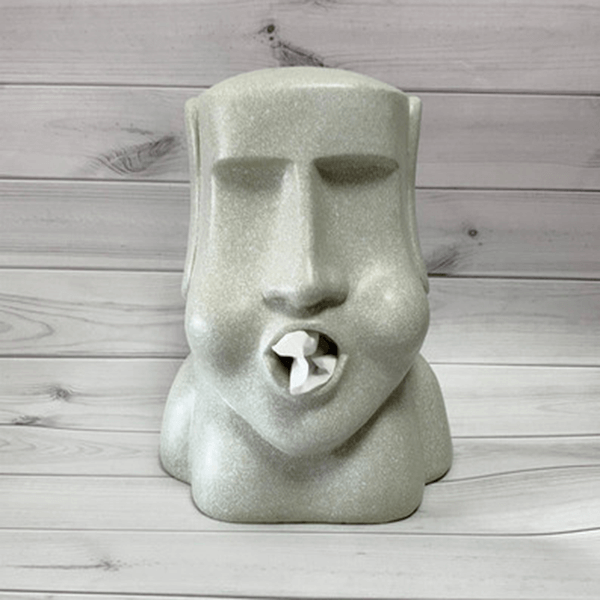 Moai statue tissue box