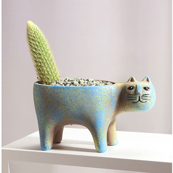 Creative Cartoon Cat Ceramic Succulent Plant Pot