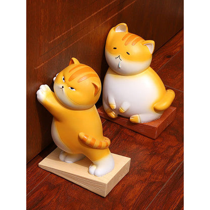 Home Decoration Doorstop Orange Cat Creative