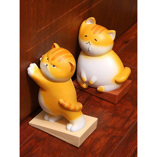 Home Decoration Doorstop Orange Cat Creative