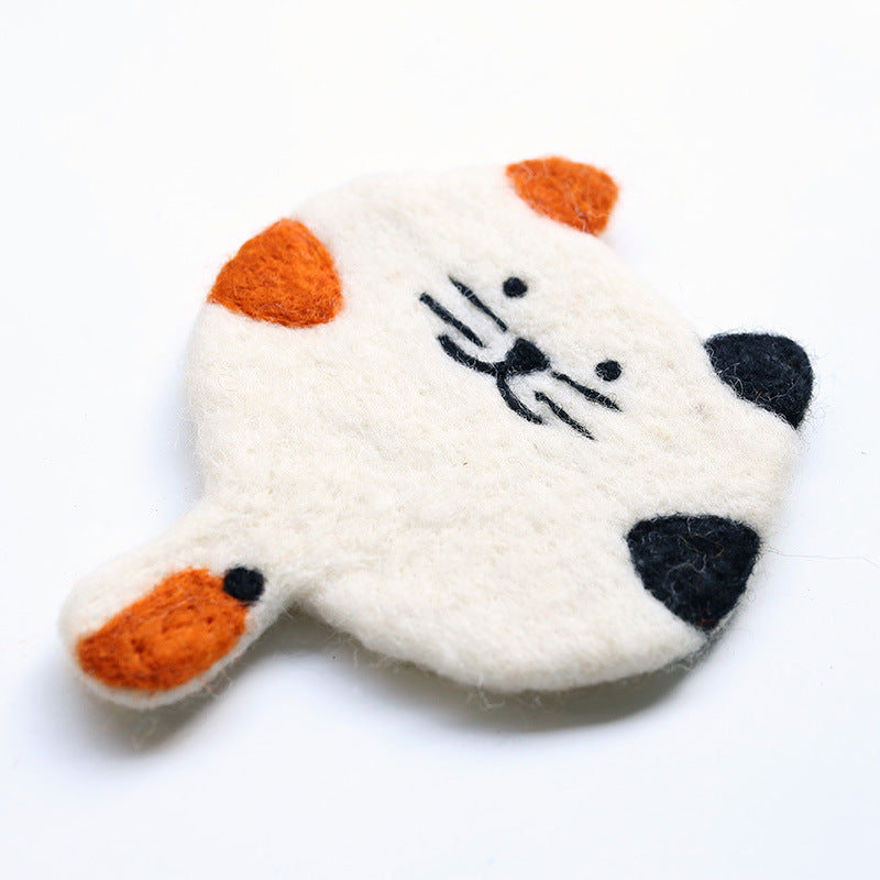Cute Cat Inspired High-Quality Felt Coasters Eye-Catching Table Accessories