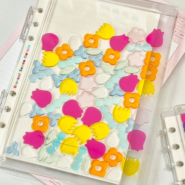 DIY Journal Acrylic Heart Transparent Quicksand Particle Cover
