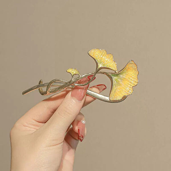 Chinese Style Elegant Ginkgo Leaf Hair Clip Headdress