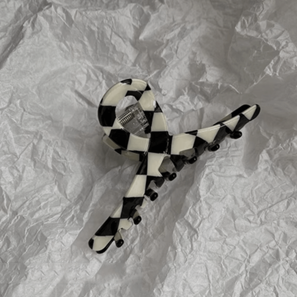 Black and White Checkerboard Hair Clips