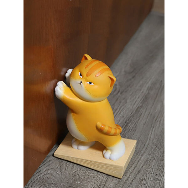 Home Decoration Doorstop Orange Cat Creative