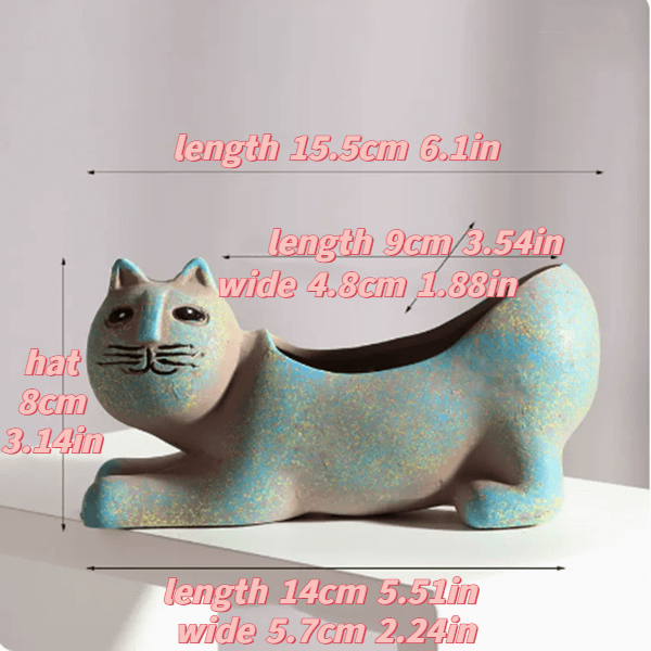 Creative Cartoon Cat Ceramic Succulent Plant Pot
