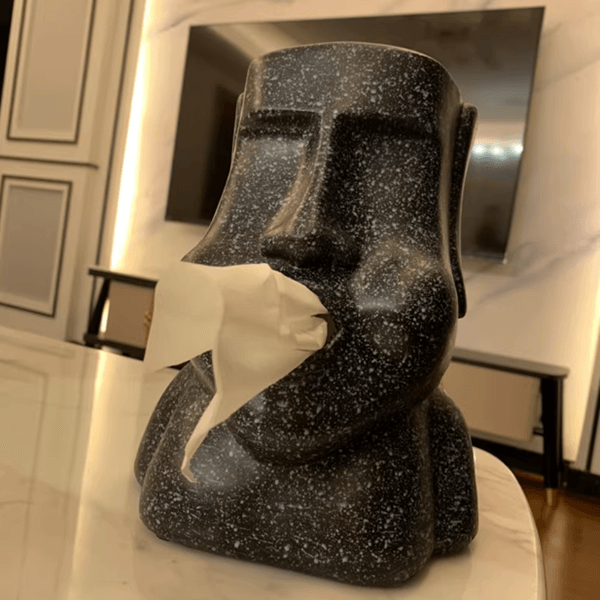 Moai statue tissue box