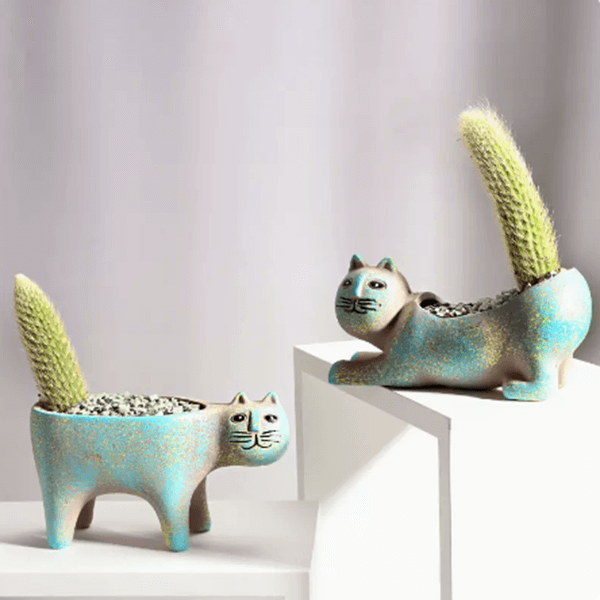 Creative Cartoon Cat Ceramic Succulent Plant Pot